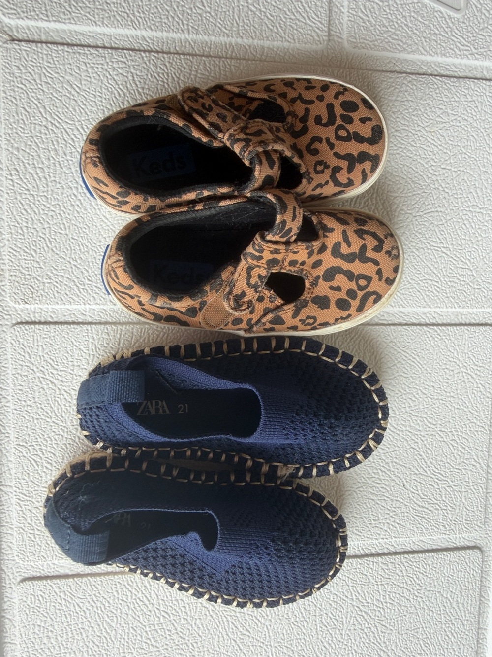 Keds Kids Leopard Print Mary Janes - Tan and Black